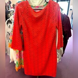 Lilly Pulitzer size 2 gorgeous bright salmon colored lace dress